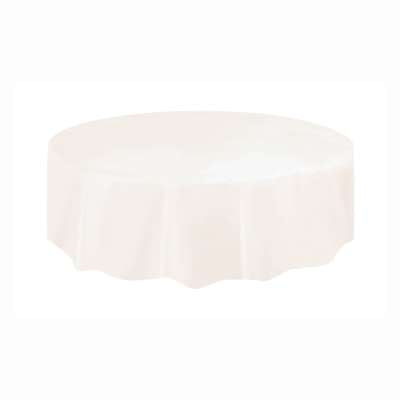 Round Solid Color Plastic 84'' Tablecovers