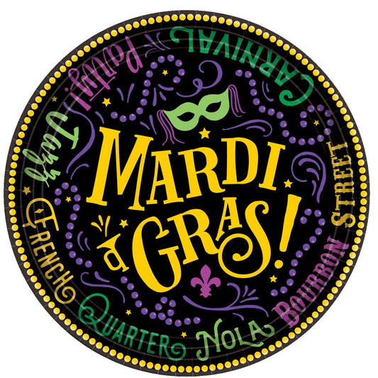 Good Times Mardi Gras Plates 9 Inches 60 Count