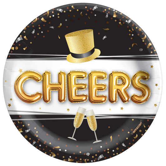 Pop Clink Cheers NYE Paper Dessert Plates, 6.75in, 50ct*