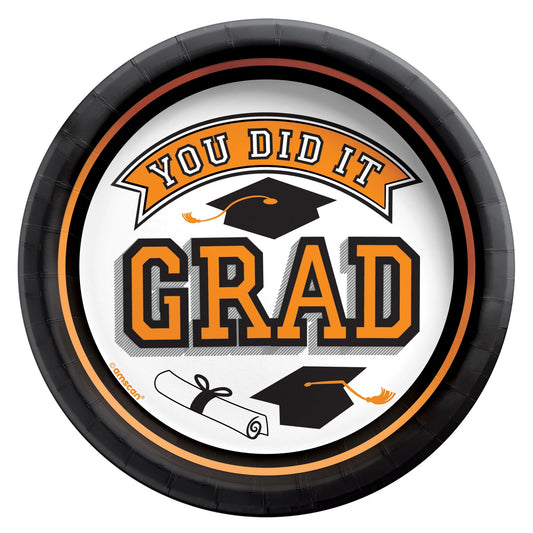 Orange True To Your School Round Plates