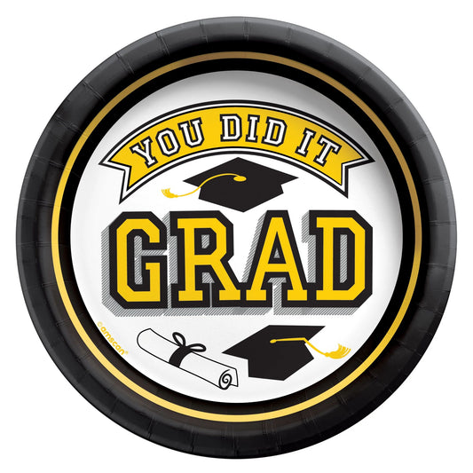 Yellow True To Your School Round Plates