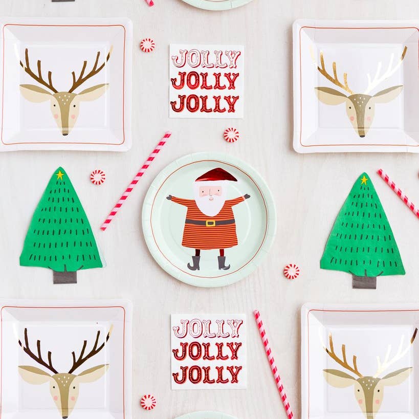 Holiday 12" Deer Plate with Gold Foil Accents, 12 Count*