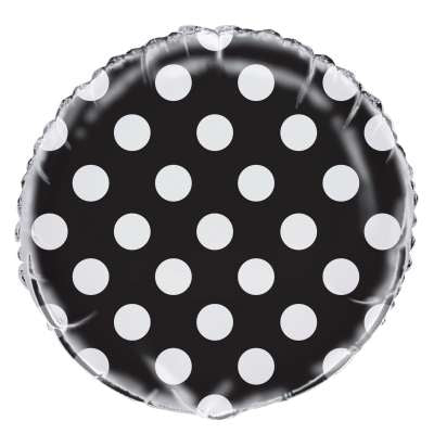 Black Polka Dot Mylar Balloon