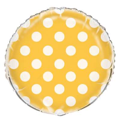 Yellow Polka Dot Mylar Balloon