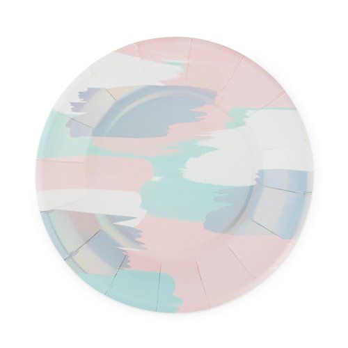 Brushstroke Shimmer Appetizer Plate Iridescent