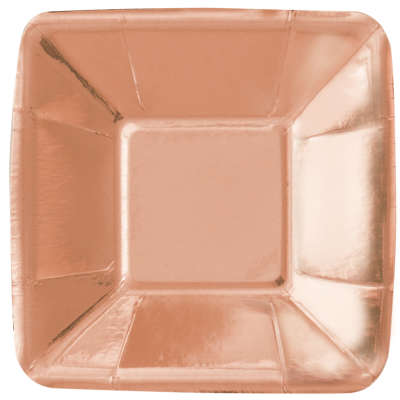 Rose Gold Foil Square 5" Appetizer Plates 8ct