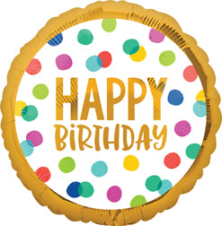 Happy Birthday Polka Dots 18'' Balloon