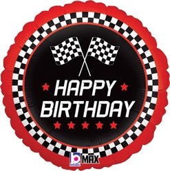 Std Birthday Checkered Flag Balloon