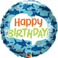 Birthday Fun Sharks, 18"