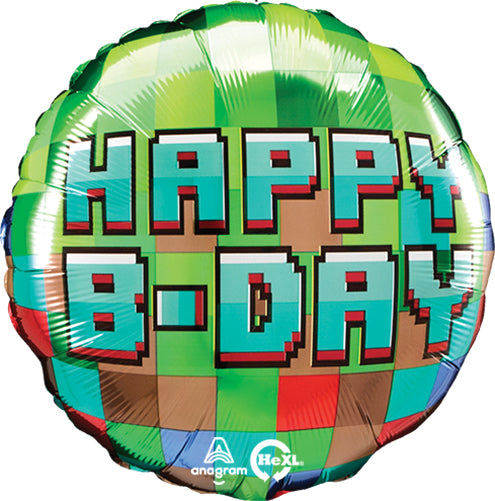 Happy Birthday Pixel Party, 18" Balloon*