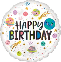 Birthday Smiling Galaxy Balloons