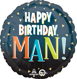 Happy Birthday Man!,  18'' Balloon*