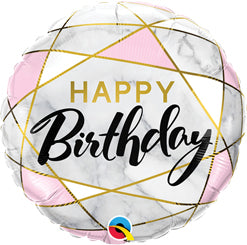Birthday Marble Triangles Balloon