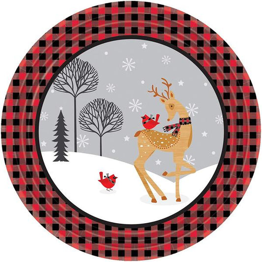 Christmas Winter Plaid 9" Plates (8 Ct.)
