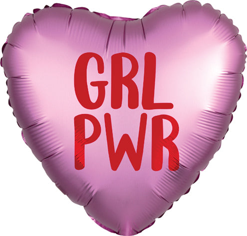 GRL PWR Satin Heart Foil Balloon