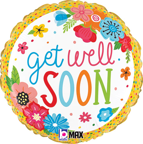 Get Well Floral Balloon, 18"