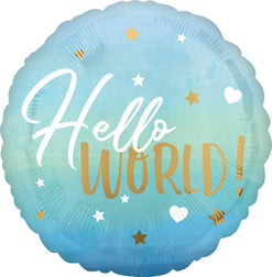Hello world baby mylar
