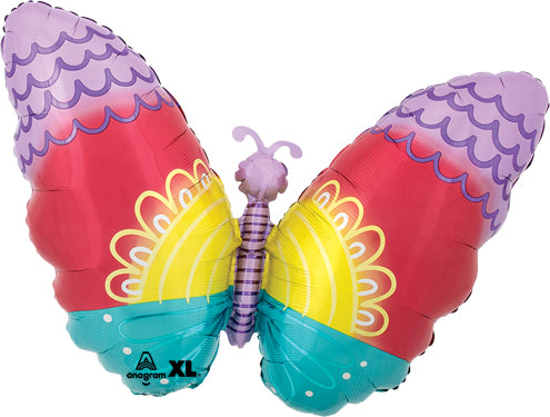 Pastel Tie Dye Butterfly Balloon, 26"