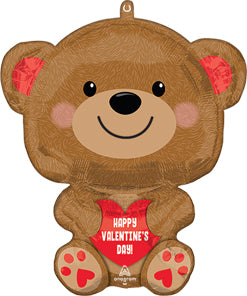 Happy Valentine Cuddly Bear Balloon