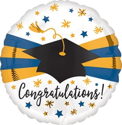 Grad Blue & Gold Small 18'' Balloon*