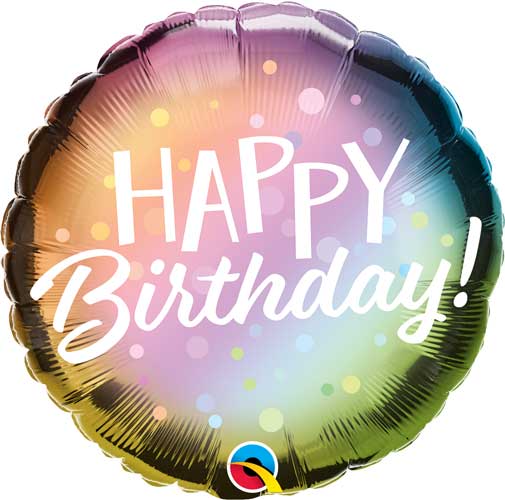 Birthday Neon Metallic Ombre & Dots foil balloons