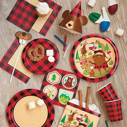 9oz Paper Buffalo Plaid Lumberjack Cups, 8ct