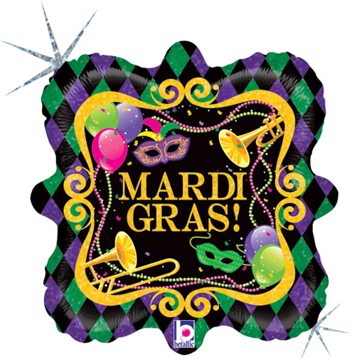 Mardi Party Holographic Balloon