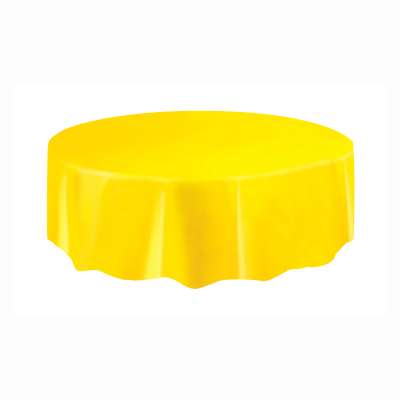 Round Solid Color Plastic 84'' Tablecovers