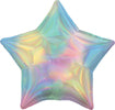 Iridescent Pastel Rainbow Star Holographic Balloon