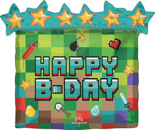 Happy Birthday Pixel Party, 25" Balloon*