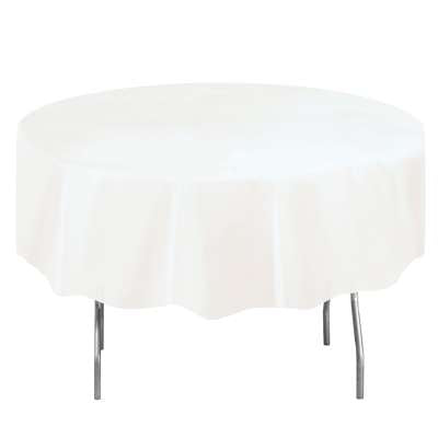 Round Solid Color Plastic 84'' Tablecovers