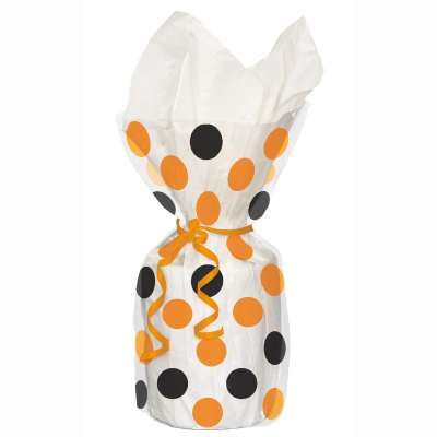 Orange & Black Dots Cellophane Bags 20ct