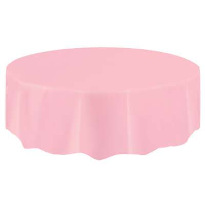 Round Solid Color Plastic 84'' Tablecovers