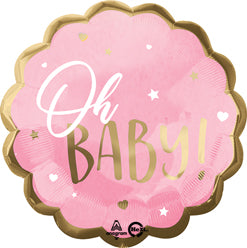 Pink Oh Baby Baby Shower Balloon
