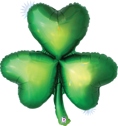 38 Inch Opal Shamrock Holographic Balloon