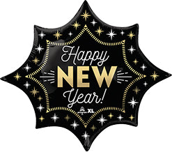 New Year Midnight Glam Burst 35 Inch Balloon