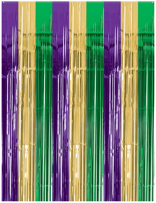 Metallic Mardi Gras Fringe Doorway Curtain