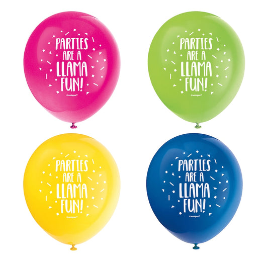 Llama Birthday Latex Balloons, 8ct