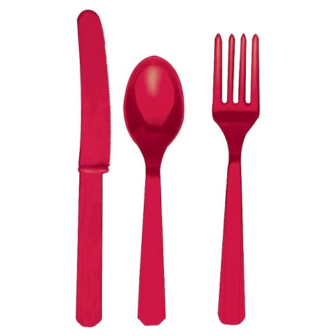 Red Premium Cutlery