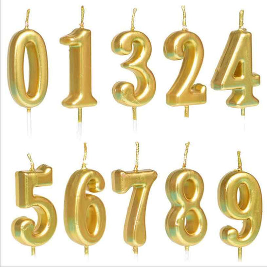 Gold Candle Cake Top  Number