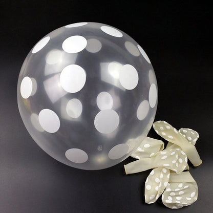 Clear White Polka Dot Latex