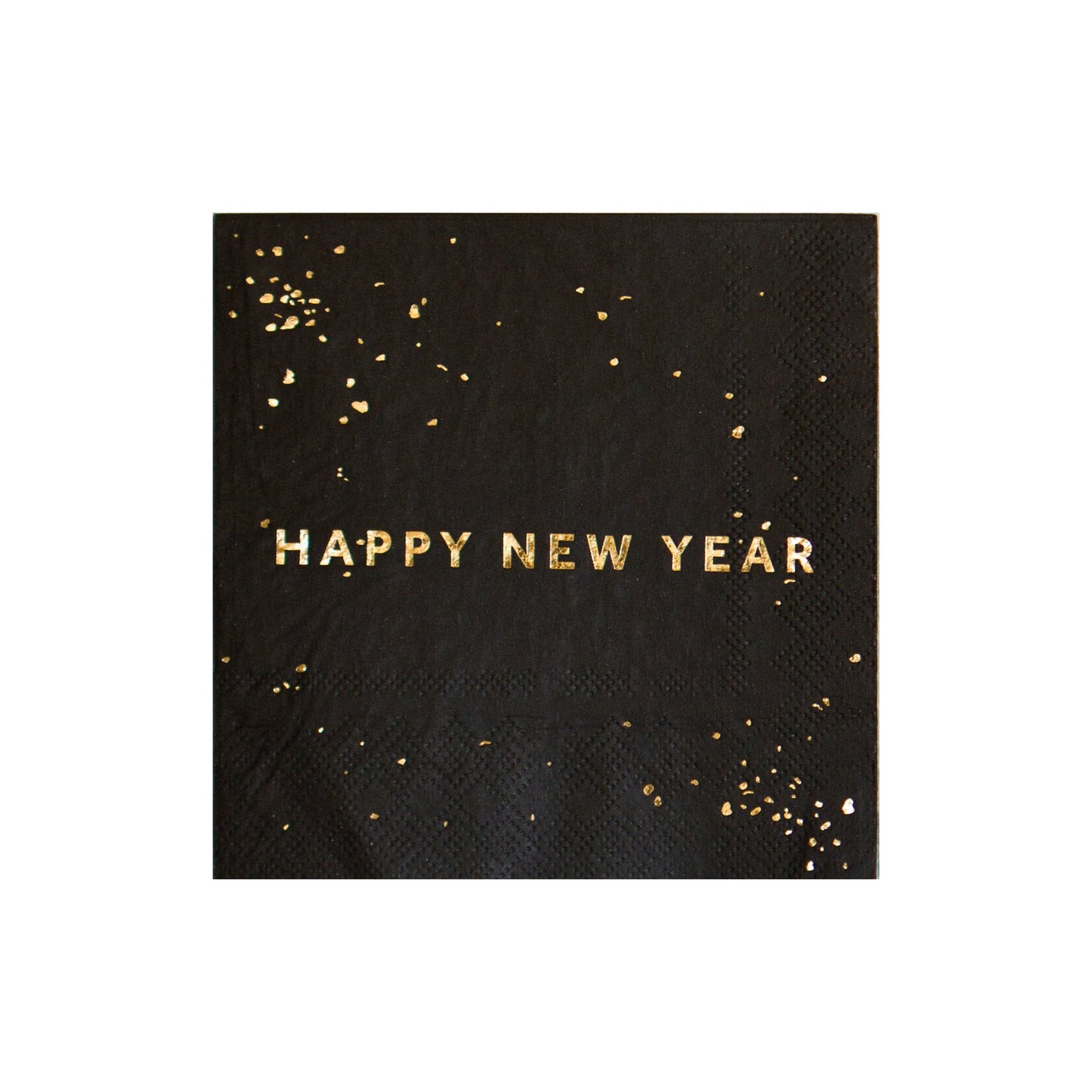Black Happy New Year Cocktail Napkins
