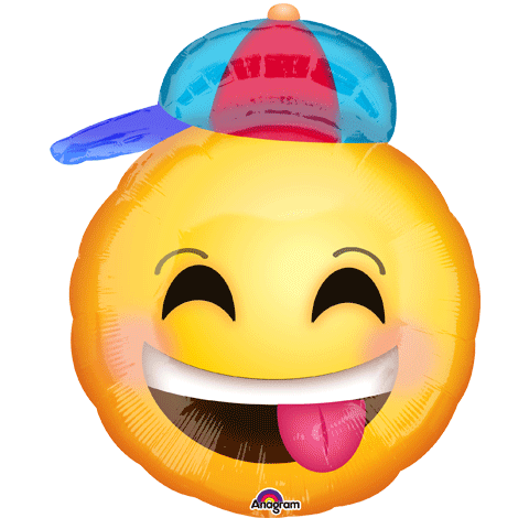 Emoji Happy Smiley Face with Hat Jr. Shape Foil Balloon