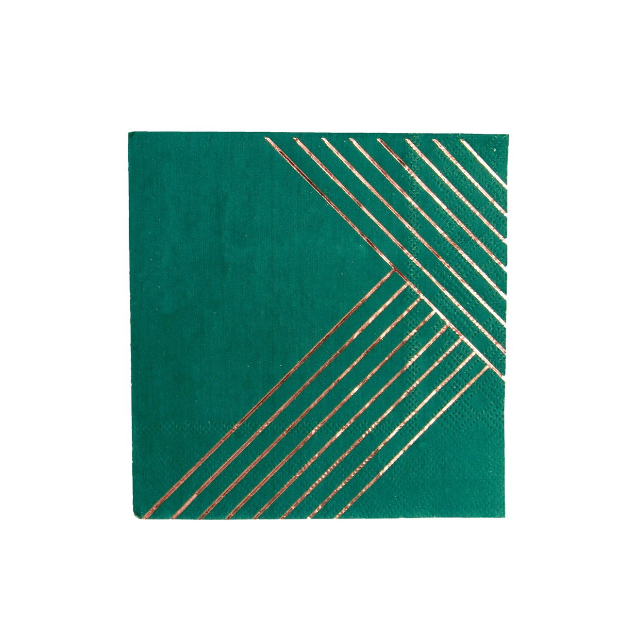 Dark Green Striped Cocktail Paper Napkins