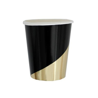 Noir - Black Colorblock Paper Cups