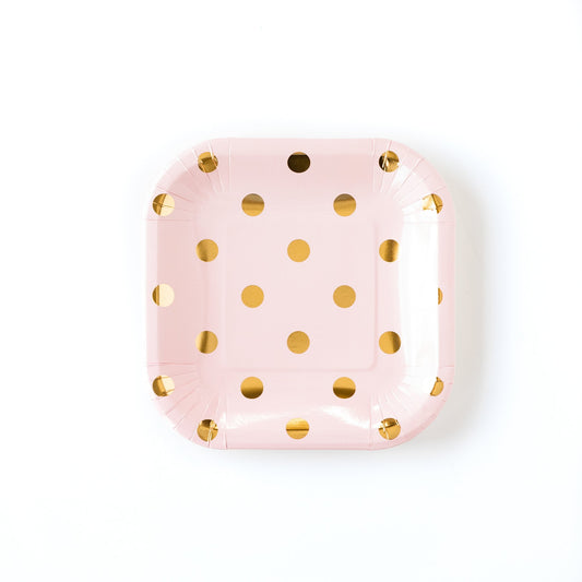 BLUSH POLKA DOT 7" PLATES