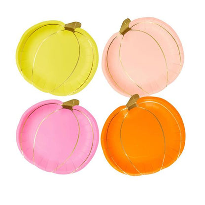 ASSORTED PUMPKIN SHAPED PAPER PLATES