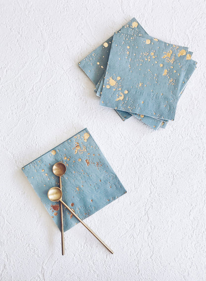 Blue Splash Cocktail Paper Napkins