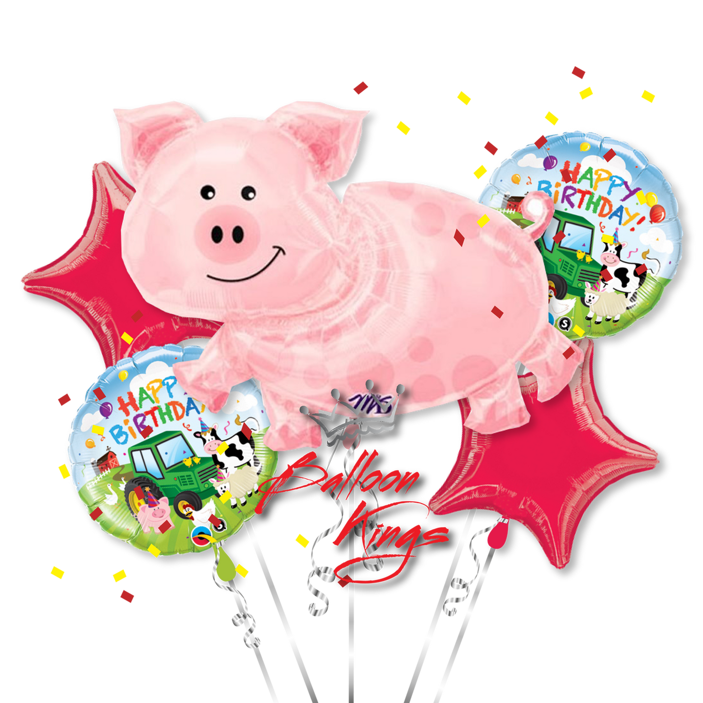Pig Balloon Bouquet 5pc