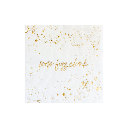 White Pop Fizz Clink Cocktail Napkins